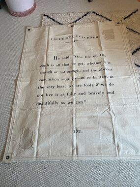 Sugarboo & Co 46x57 Frederick Buechner canvas tapestry NWOT